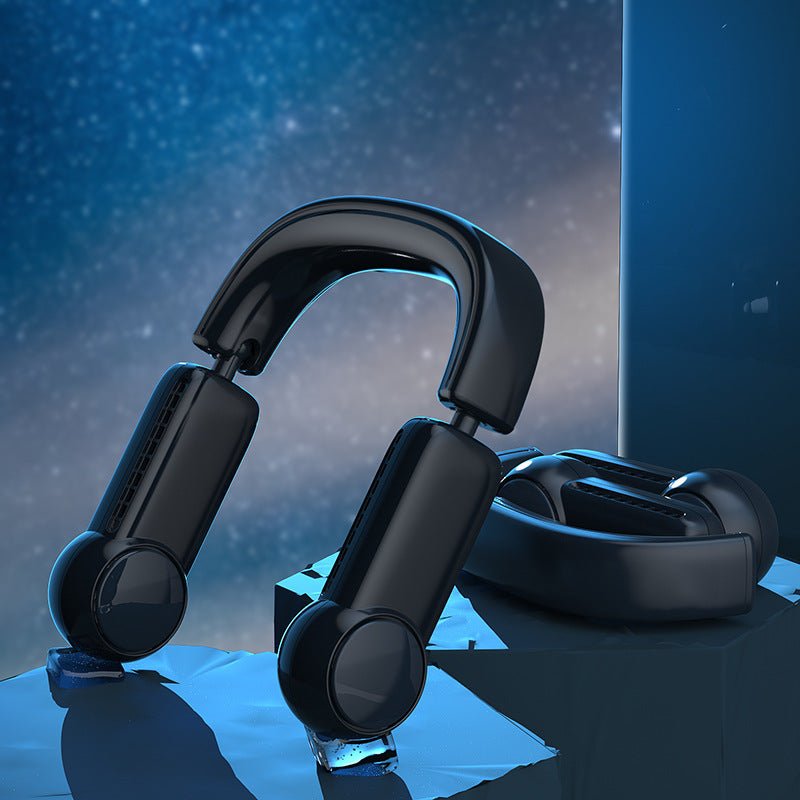 Portable Mini Neck Fan  Portable Bladeless Fan USB Rechargeable Leafless Hanging Fans Air Cooler Cooling Wearable Neckband Fans